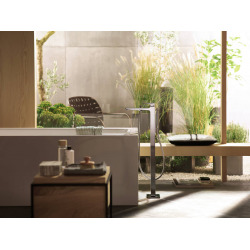  Metropol bath mixer floor standing with lever handle, Matt white (32532700)