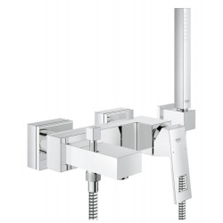 Grohe Eurocube single-lever bath/shower mixer 1/2" set with stick hand shower, Chrome (23141000)