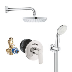 Grohe Eurosmart Cosmopolitan Tempesta Vitalio built-in shower set, Chrome (25219cube)