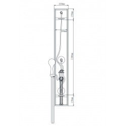Swiss Aqua Technologies Hydromassage shower column with stone decor, Hand shower, 2 jets, Round shower head, black (STONESHOWER)
