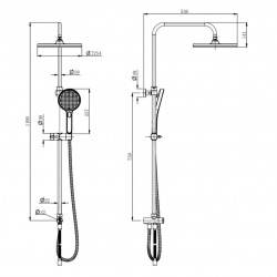 Swiss Aqua Technologies Shower set with 3 jets hand shower, rail with slider + 25.4cm XL head shower, Chrome (SATPIPET)