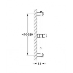  EUPHORIA - Shower rail 600 mm, Chrome (27499000)