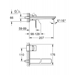  Lineare 2-hole basin mixer L-Size, Chrome (23444001)