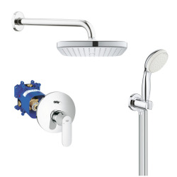 Grohe Eurosmart Cosmopolitan Concealed shower set with overhead shower + 2-jet hand shower, Chrome (19382000-Vitalio)
