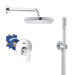 Grohe Eurosmart Cosmopolitan Concealed shower set with head shower + hand shower, Chrome (19382000-VitalioStick)