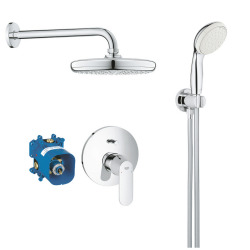 Grohe Eurosmart Cosmopolitan All-in-one concealed shower set with TEMPESTA 210 overhead shower + 2 spray shower, Chrome (25183001)