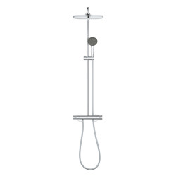 Grohe Vitalio Start System 250 Shower Column with Thermostatic Mixer + 250mm Overhead Shower + 2-Spray Hand Shower, Chrome (26816000)