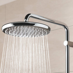  Vitalio Start System 250 Shower Column with Thermostatic Mixer + 250mm Overhead Shower + 2-Spray Hand Shower, Chrome (26816000)