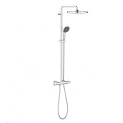 Grohe Vitalio Start System 250 Shower Column with Thermostatic Mixer + 250mm Overhead Shower + 2-Spray Hand Shower, Chrome (26816000)