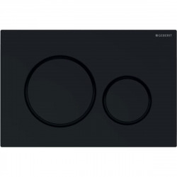 Geberit Fush plate Sigma20 for dual flush, round, gloss black, matt black rings (115.882.DW.1)