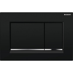 Geberit Flush plate Sigma30 for dual flush, rectangle, Black/chrome  (115.883.KM.1)
