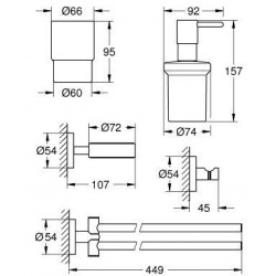  4-in-1 Master bathroom accessories set, Chrome (40846001)