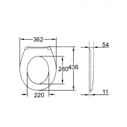  Bau Ceramic WC seat, White (39492000)