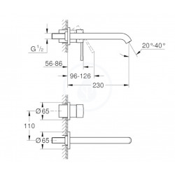 Essence Single lever 2-hole basin mixer L-Size, Brushed cool sunrise (19967GN1)  Essence Single lever 2-hole basin mixer L-Size, Brushed cool sunrise (19967GN1)