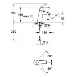 Grohe Eurosmart Set of 2 single lever basin taps Size M, Chrome (23324001-DUO)