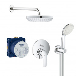 Grohe Eurosmart Shower set with 25cm head shower + 2-jet hand shower, Chrome (25219001-VITALIO)