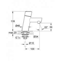  Concetto Pillar tap XS-Size, Chrome (32207001)