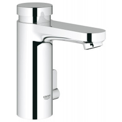 Grohe Eurosmart Cosmopolitan T Self-closing basin mixer with mixing device and adjustable temperature limiter, Chrome (36317000)