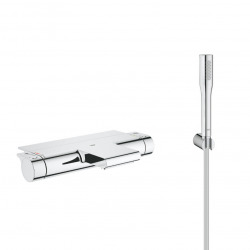 Grohe Grohtherm 2000 Thermostatic bath/shower mixer set + 1 jet hand shower + hose and wall bracket, Chrome (34467001-Euphoria)