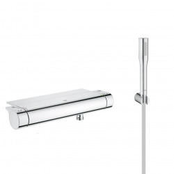 Grohe Grohtherm 2000 Set thermostatic shower mixer + 1 jet hand shower + hose and wall bracket, Chrome (34469001-Euphoria)