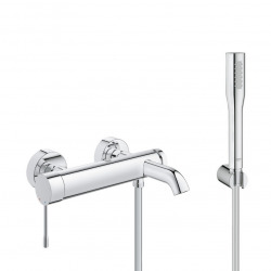 Grohe Essence Bath/shower set single-lever mixer + Euphoria Cosmopolitan 1 jet hand shower, Chrome (33624001-Euphoria)