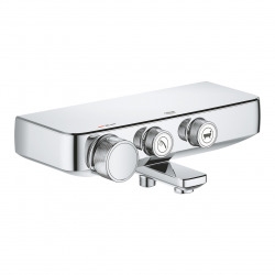  Grohtherm SmartControl bath/shower mixer + Euphoria 1 jet hand shower with wall bracket, Chrome (34718000-EUPHORIA)
