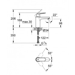 Grohe Eurosmart Cosmopolitan Set of 2 Basin mixers 1/2" M-Size (23327000-DUO)