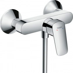 Shower set Mitigator Logis + Hand shower 1 jet + Flexible + Wall bracket, Chrome (71600000-PORTER)  Shower set Mitigator Logis + Hand shower 1 jet + Flexible + Wall bracket, Chrome (71600000-PORTER)