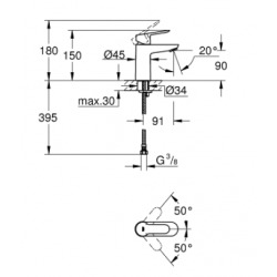  BauEdge basin mixer, 1/2″ size S (MitigeurS1)