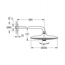  Euphoria 260 Head shower set 380 mm, 3 sprays, Chrome (26459000)