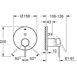  Essence Single-lever mixer with 2-way diverter, Chrome (24058001)