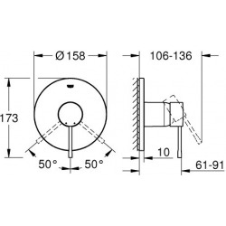  Essence Single-lever shower mixer trim, Chrome (24057001)