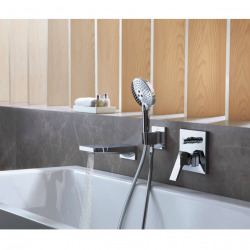  Metropol Single lever manual bath mixer for concealed installation with lever handle, Matt white (32545700)