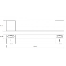 Nero 60cm brass towel holder (135004040)  Nero 60cm brass towel holder (135004040)