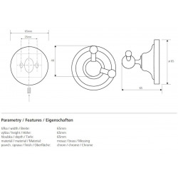  Ricordi double hook in brass, Chrome (OPTIMARIC22CR)