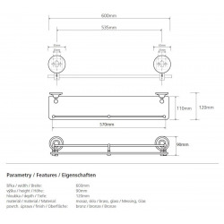  Ricordi Shelf in brass and glass, Bronze (OPTIMARIC24BR)