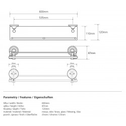  Ricordi shelf in brass and glass, Chrome (OPTIMARIC24CR)