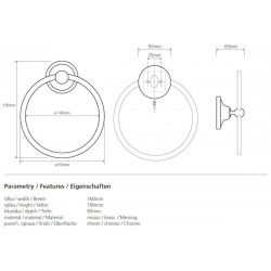 Ricordi Towel ring in brass, Chrome (OPTIMARIC60CR)