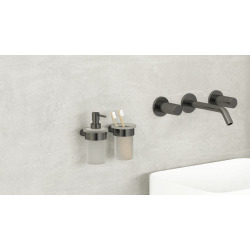  Simply R PVD Wall mounted soap dispenser in frosted glass, Gun metal (SATDSIMR99GM)