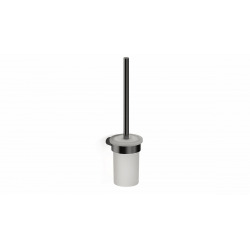 Swiss Aqua Technologies Simply R PVD Wall mounted toilet brush with glass holder, Gun metal (SATDSIMR37GM)