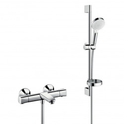 Hansgrohe Ecostat universal Set Thermostatic bath/shower mixer + Crometta Vario shower set with soap dish (13123000-Crometta2)