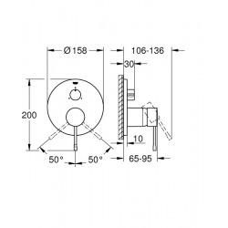 Grohe Essence Concealed Shower Set with XXL 250 Head Shower, 2-Spray Hand Shower and Bath Spout, Chrome (25219001-Bain)