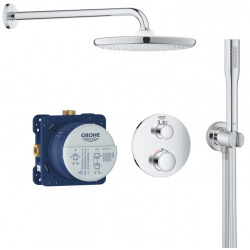 Grohe Grohtherm Concealed Shower Set with Thermostatic Mixer, XXL 250 Head Shower and Hand Shower, Chrome (34727000-XXL2)