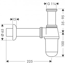 Bottle trap standard model, Chrome (52053000)  Bottle trap standard model, Chrome (52053000)