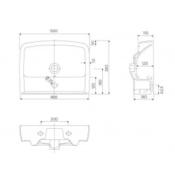 KOLO by Geberit Rekord Wall-hung washbasin 50x38cm, with hole and overflow (K91952000)