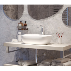 Swiss Aqua Technologies Infinitio countertop basin without overflow 45,5 x 32,5 x 13,5 cm cm, Matte white (SATINF4532M)