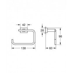  Essentials Cube Toilet roll holder, Chrome (40507001)