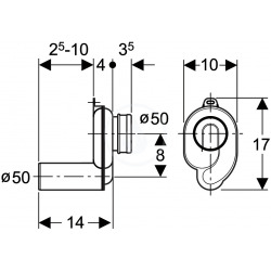  Urinal trap, horizontal outlet, alpine white (152.950.11.1)