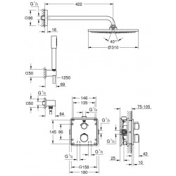  Perfect shower set with Rainshower Cosmopolitan 310, Chrome (34730000)