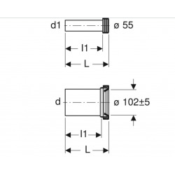 Geberit Connection set for wall-hung WC, length 30cm (152.441.46.1)